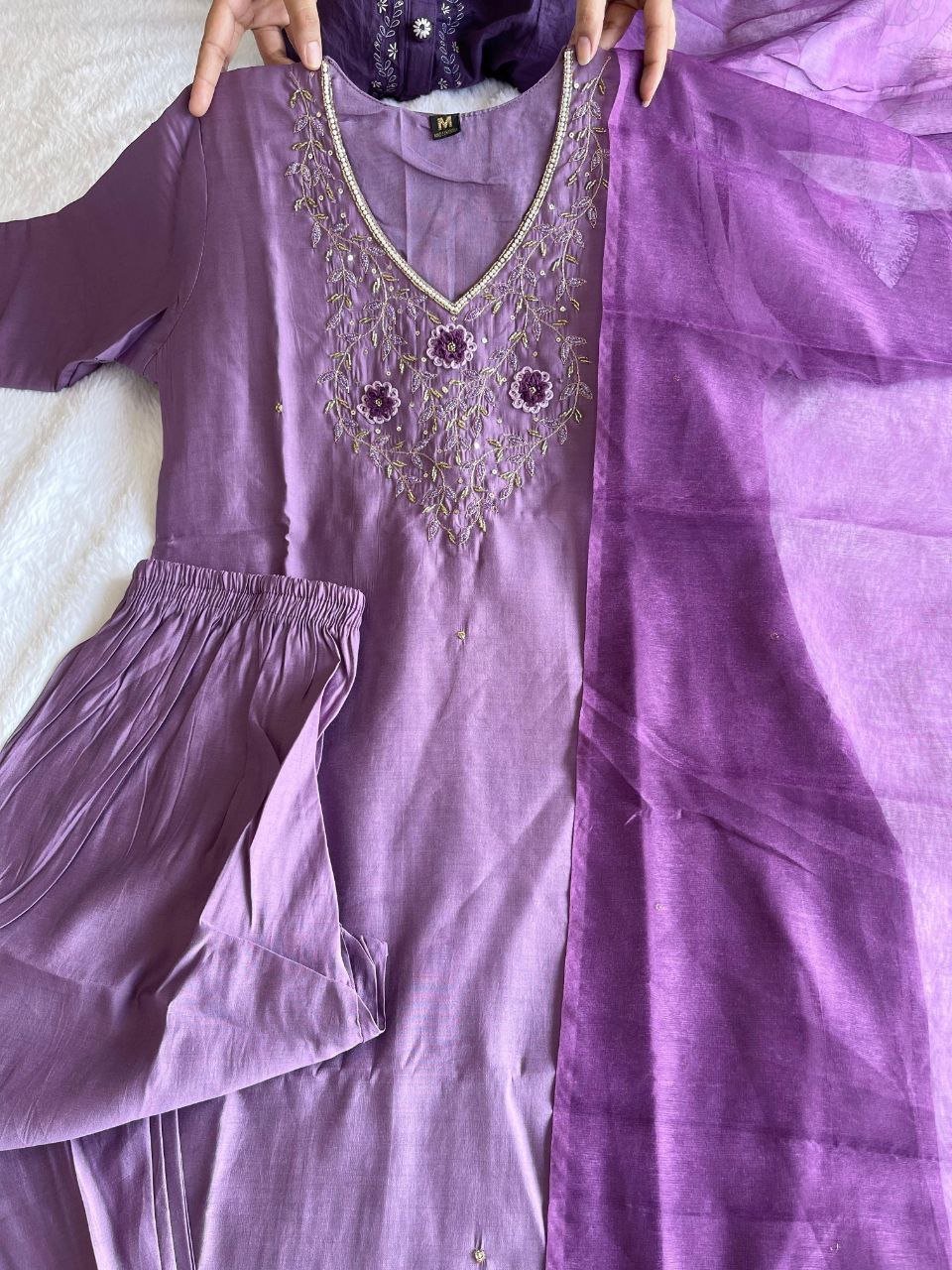  this ­­­­kurti product available in Fancy Premium Roman Silk fabric  with purple color