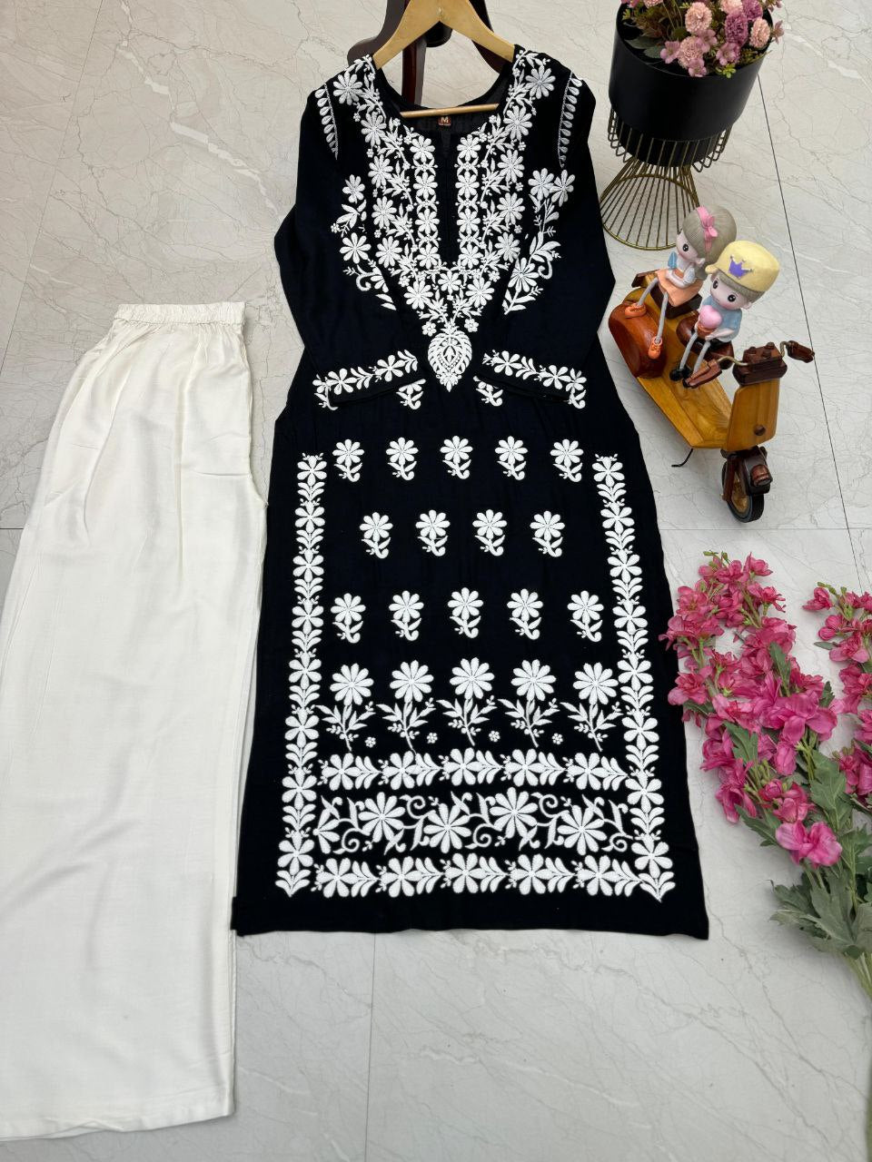 Fancy Rayon Chikan kari Work 