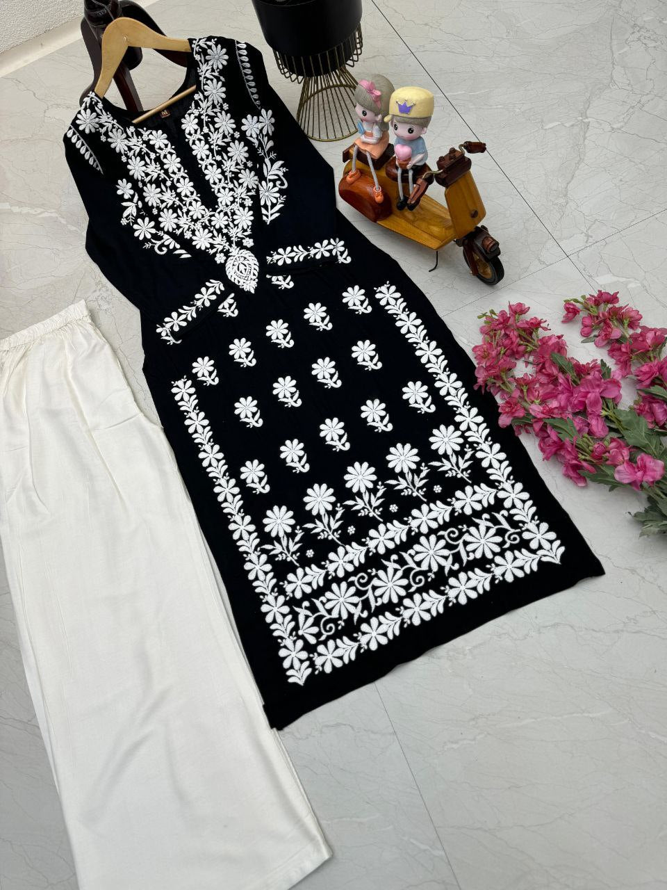 Rayon With Chikan kari Work Fancy Design